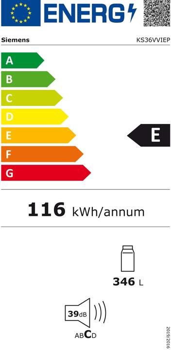 Energie-Label Siemens KS36VVIEP (346 l)