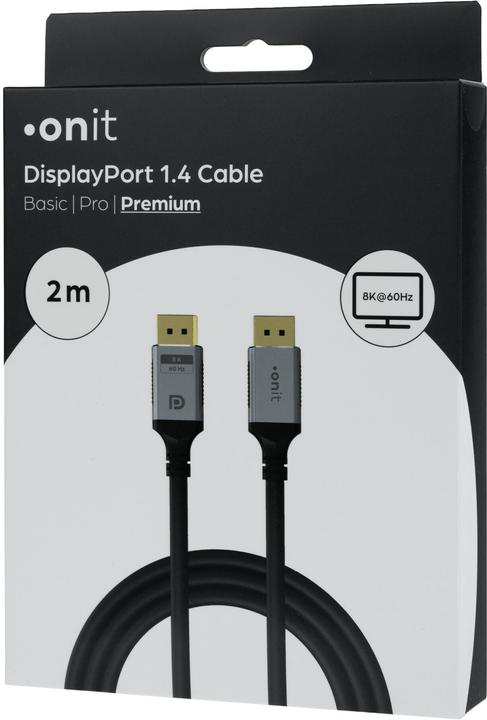 Actual product image Onit Kabel Premium DisplayPort - DisplayPort, 8K/60 Hz, 2 m (2 m)
