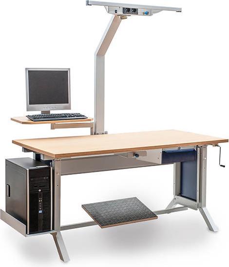 Image du produit Bedrunka & hirth workline basic table with clamp fixing with extension frame, 1 x drawer block with 1 x drawer (150 cm, 75 cm)