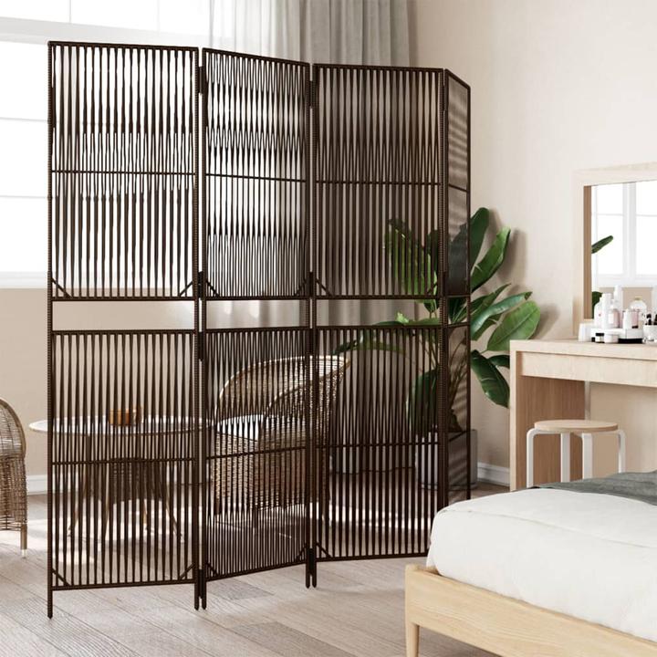 Immagine prodotto VidaXL Paravento 4 pezzi in poly rattan marrone,Colore: Marrone,Materiale: Poly