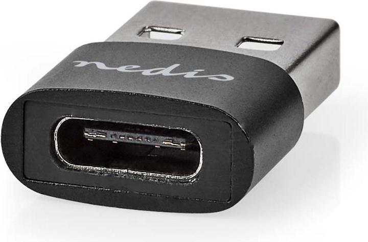 Actual product image Nedis USB-A adapter | USB 2.0 | USB-A male | USB-C™ female | 480 Mbps | Round | Nickel-plated | Weak (USB-A, 2.10 cm)
