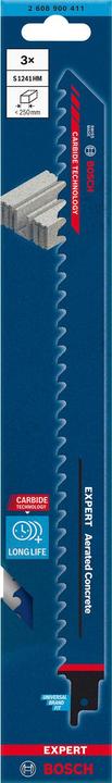 Immagine prodotto Bosch Professional Zubehör Lama per sega alternata Expert 'Aerated Concrete' S 1241 HM, 3 pezzi