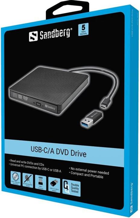 Image du produit Sandberg USB-C/A DVD Drive (Graveur de DVD)