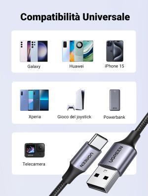 Produktbild Ugreen USB A – USB C (2 m, USB 2.0, 60 W)