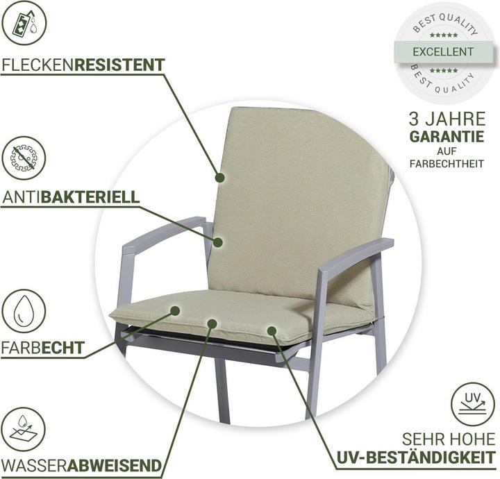 Produktbild Natura Punto Gartenstuhl Niederlehner-Auflage by Madison, 4er Set (97 x 49 cm)