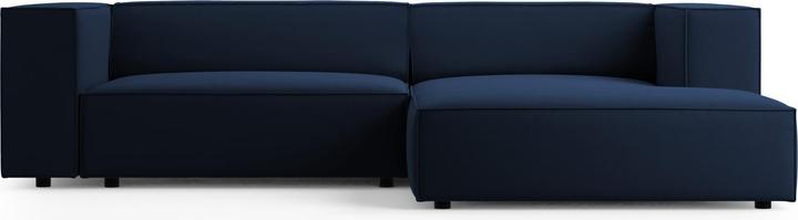 Actual product image Cosmopolitan Design Velvet Right Corner Sofa, "Arendal", 3 Seats, Royal Blue, 224x166x70 Made in Europe (3-seater, Corner sofa)