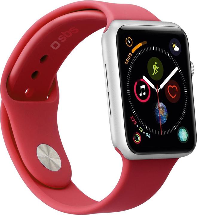 Image du produit SBS Bracelet taille S/M pour Apple Watch Series 3/4/5/6/7/SE 44mm rouge (44 mm, Silicone, Apple Watch SE, Apple Watch Series 3, Apple Watch Series 4, Apple Watch Series 5, Apple Watch Series 6, Apple Watch Series 7)
