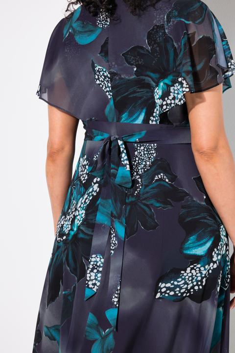 Produktbild Ulla Popken Maxikleid, Gürtel, V-Ausschnitt, Flügel-Halbarm (42, 44)