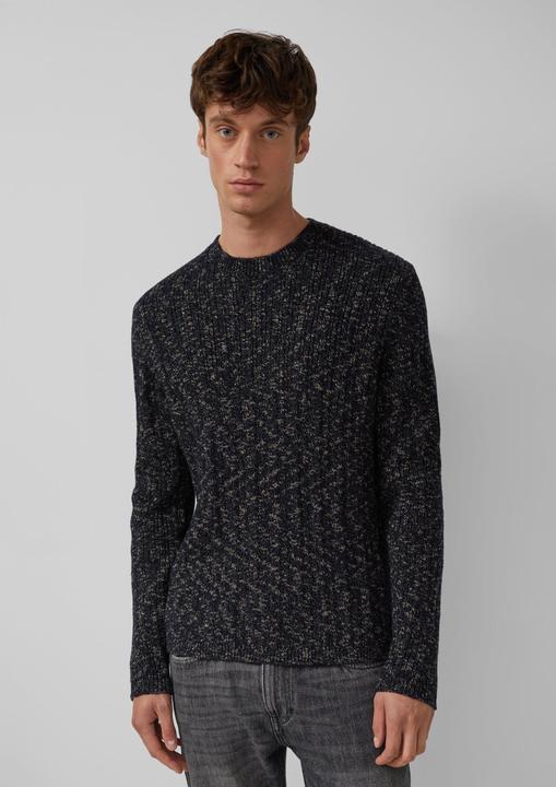 Produktbild S.Oliver Strickpullover Melierter Strickpullover mit Rippstruktur (L)