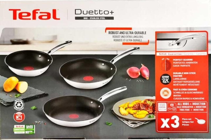 Image du produit Tefal Duetto Plus (28 cm, Poêle à frire, Acier inoxydable)