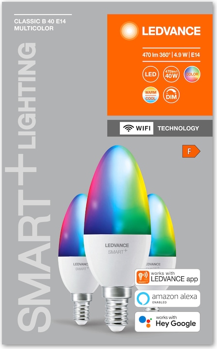 Produktbild Ledvance Smart+ Wifi Candle (E14, 4.90 W, 470 lm, 3 x, F)
