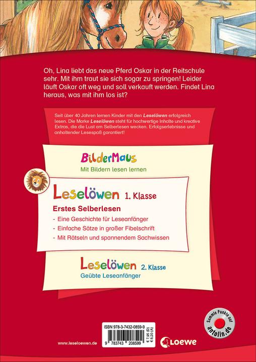 Produktbild Leselöwen 1. Klasse - Das neue Pferd in der Reitschule (Deutsch, Eva Hierteis, Franziska Harvey, Loewe Erstlesebücher, 2021)