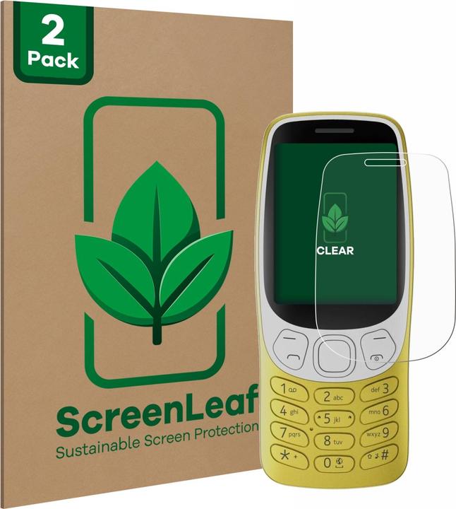 Produktbild ScreenLeaf Schutzfolie nachhaltiger Displayschutz Displayschutzfolie Folie Klar Transparent (2 Stück, Nokia 3210)
