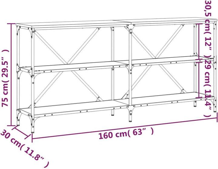 Produktbild vidaXL Konsolentisch (160 x 30 x 75 cm)