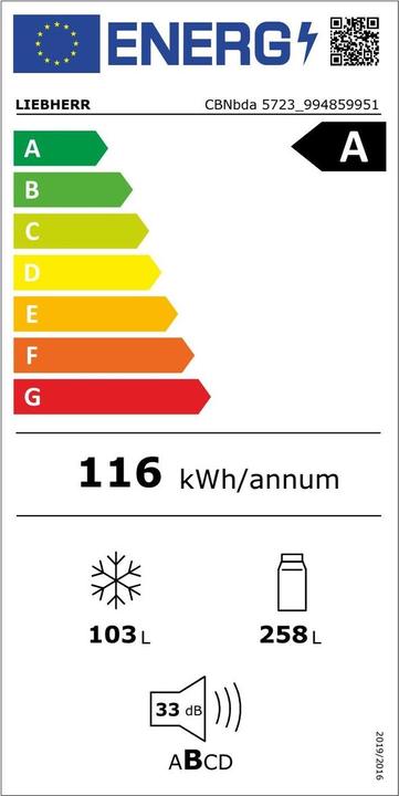 Energy Label Liebherr CBNbda 5723-20 (360 l)