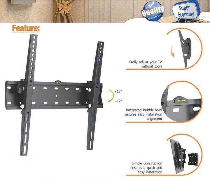 Produktbild equip Wandhalterung /50kg 1TFT fest (Wand, 40 kg, 37" - 70")