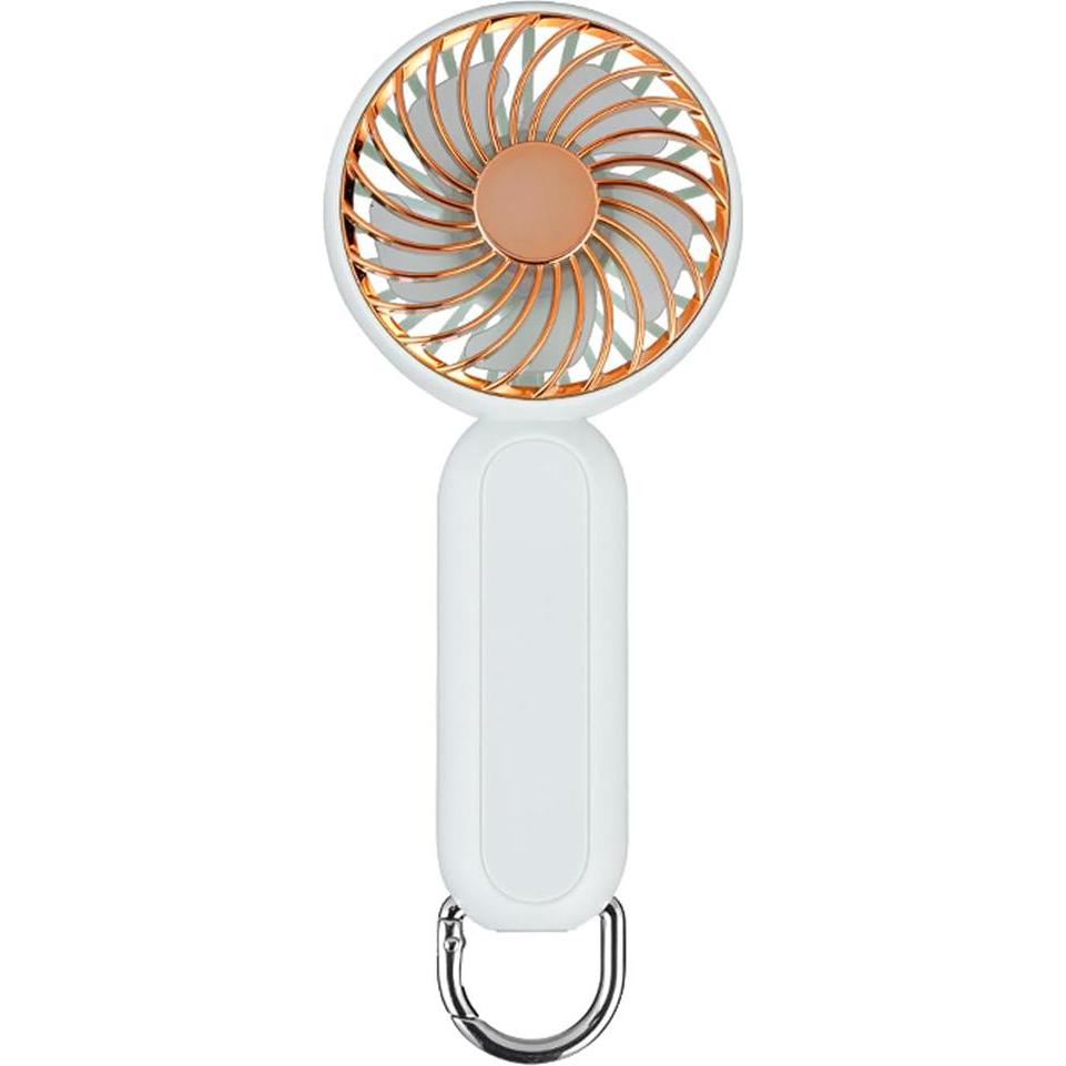 Techsuit - Handheld Fan (A217) - USB Rechargeable, Three Speeds, 1200mAh - Gold Beige, Ventilatore, Oro, Beige