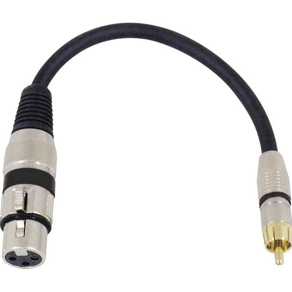Omnitronic Adapterkabel XLR(F)/Cinch(M) 0,2m sw (0.15 m, Cinch, XLR), Audio Kabel