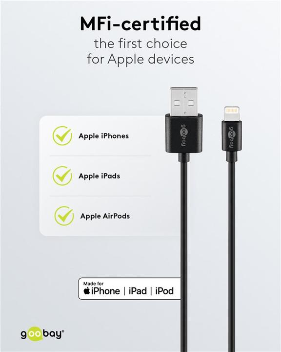 Produktbild Goobay Lightning-Kabel (0.50 m, USB 2.0)