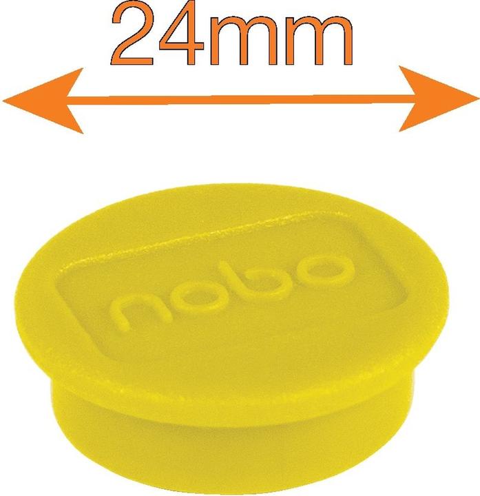 Produktbild Nobo Magnet rund 24mm 1915295 gelb 10 Stück (10 x)