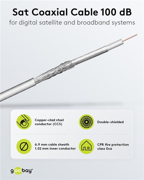 Produktbild Goobay Koaxialkabel Aussen-Durchmesse (100 dB, Antennenkabel)