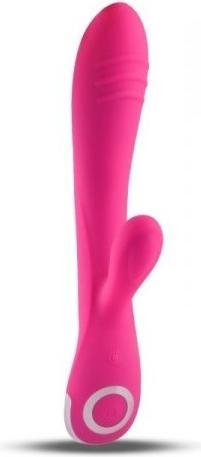 Toyz4lovers Vibromasseur en silicone avec stimulateur rose rechargeable
