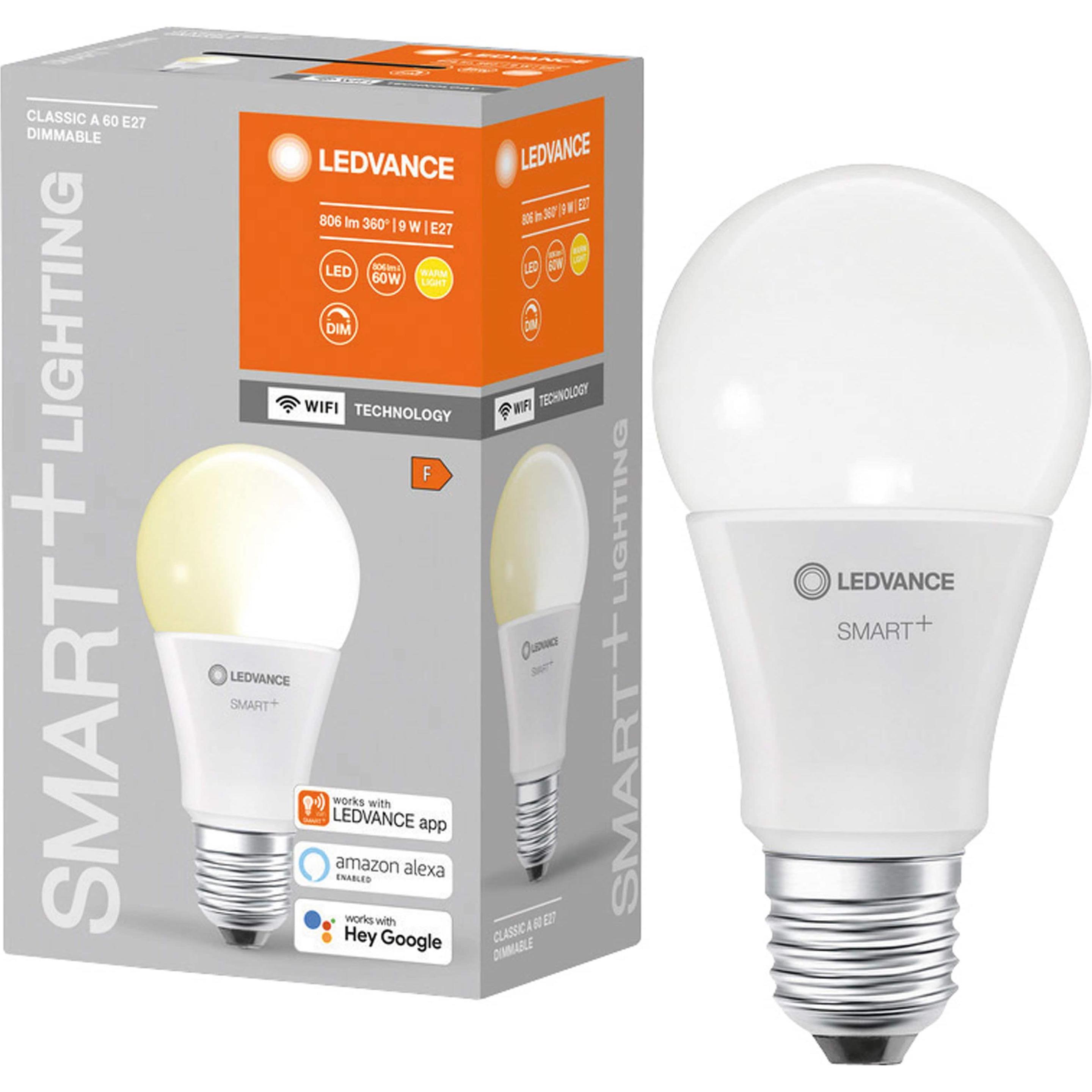 Thumbnail - Ledvance, Leuchtmittel, Smart+ Wifi Classic (E27, 9 W, 806 lm, 1 x, F)