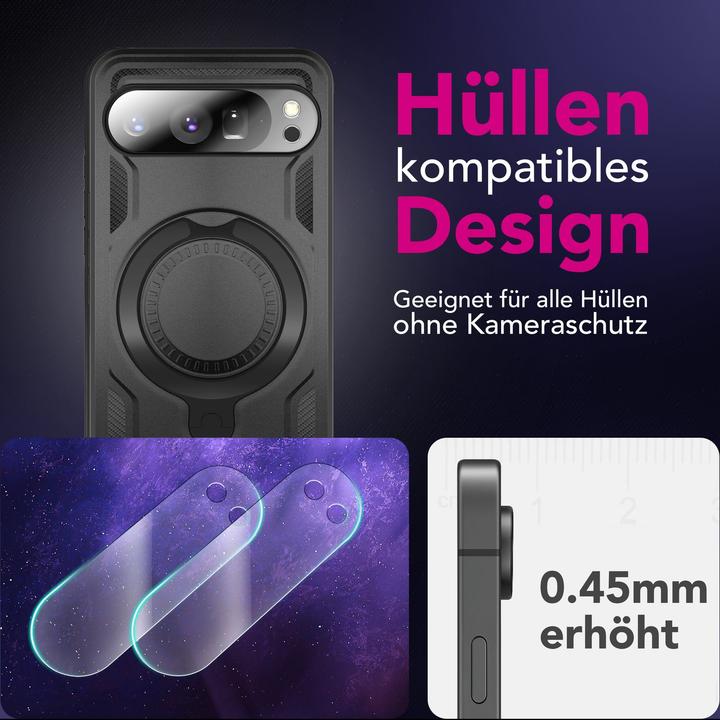 Produktbild Nalia Kameraglas "Focus.X2 MAX" - 2x Schutz Glas für Kamera Linse Klar - Cam Protector Tempered Glass (Google Pixel 10 Pro XL)