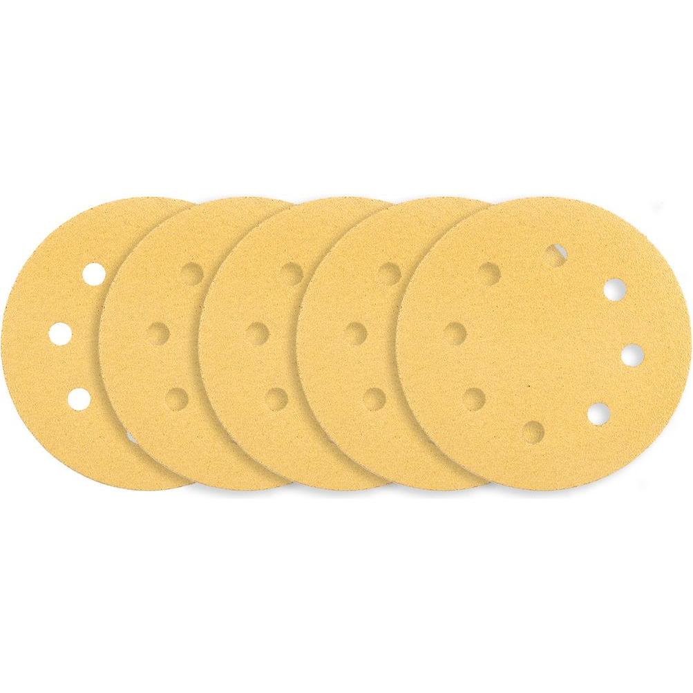 Graphite, Abrasivi, Klett-Schleifpapier 180 mm, K80, 5 Stück, mit 8 Lochung für Schleifmaschine 59G263