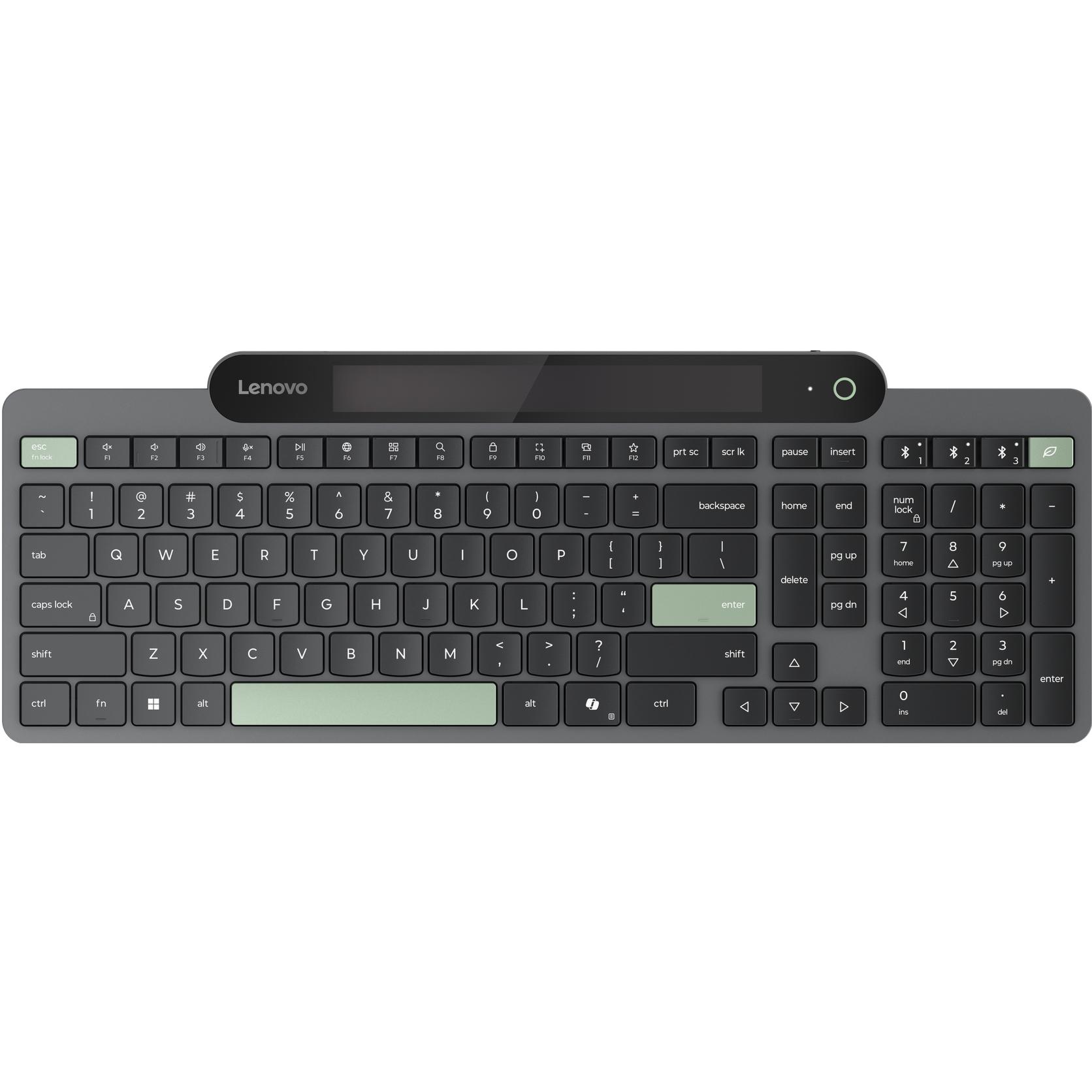 Lenovo Self-Charging Bluetooth Keyboard (Deutschland, Kabellos), Tastatur, Schwarz
