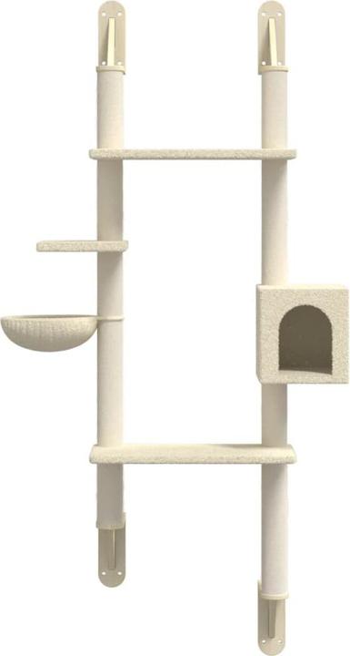Produktbild vidaXL Kratzbaum mit Kratzsäule Wandmontage 180 cm (180 cm, Creme)
