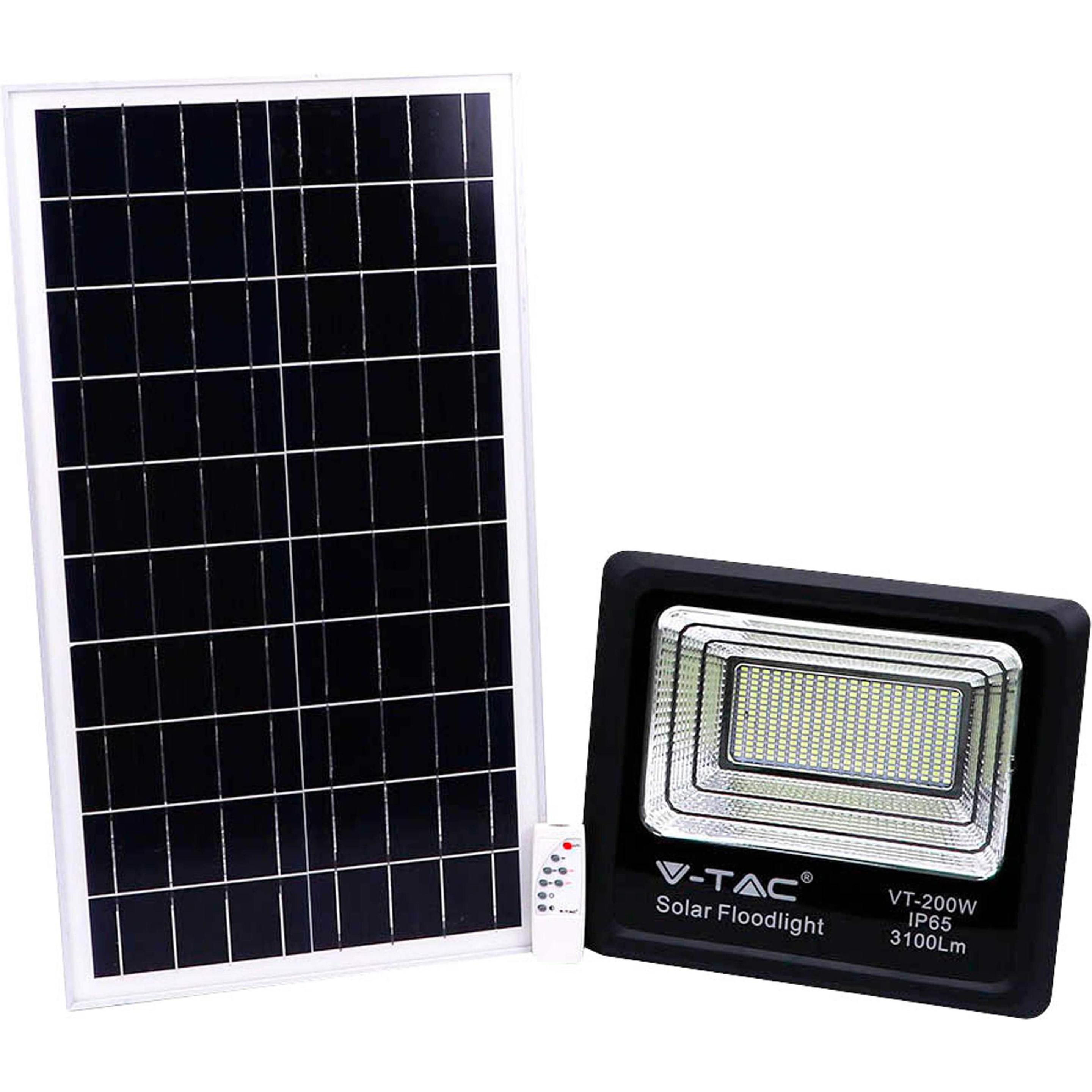 V-TAC, Fassadenbeleuchtung, VT200W 40W Solarpanel LEDFlutlicht 6000K (3100 lm)