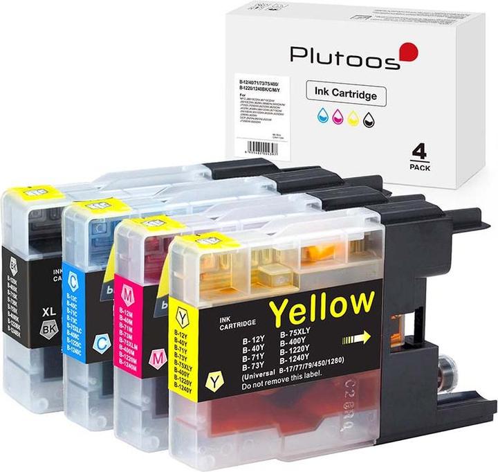Image du produit Plutoos Brother LC-1240 Cartouches XXL compatibles, jeu de 4 couleurs (C, CF, M, Y)