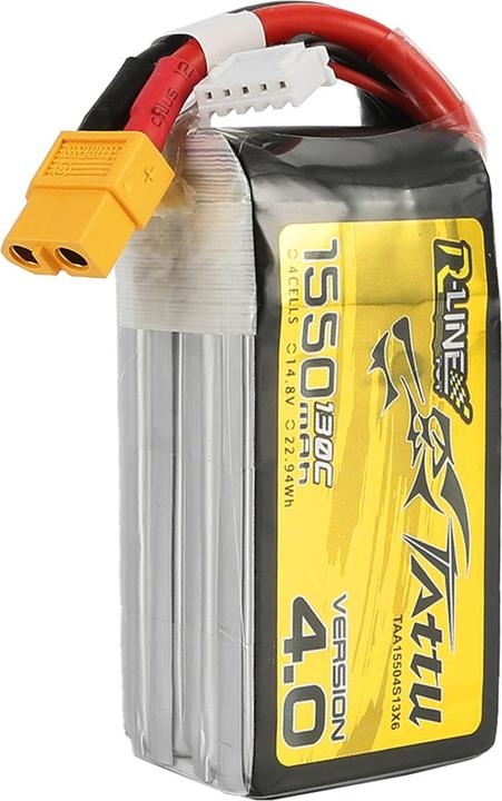 Produktbild Tattu Akumulator R-Line Version 4.0 1550mAh 14,8V 130C 4S1P XT60 (14.80 V, 1550 mAh)