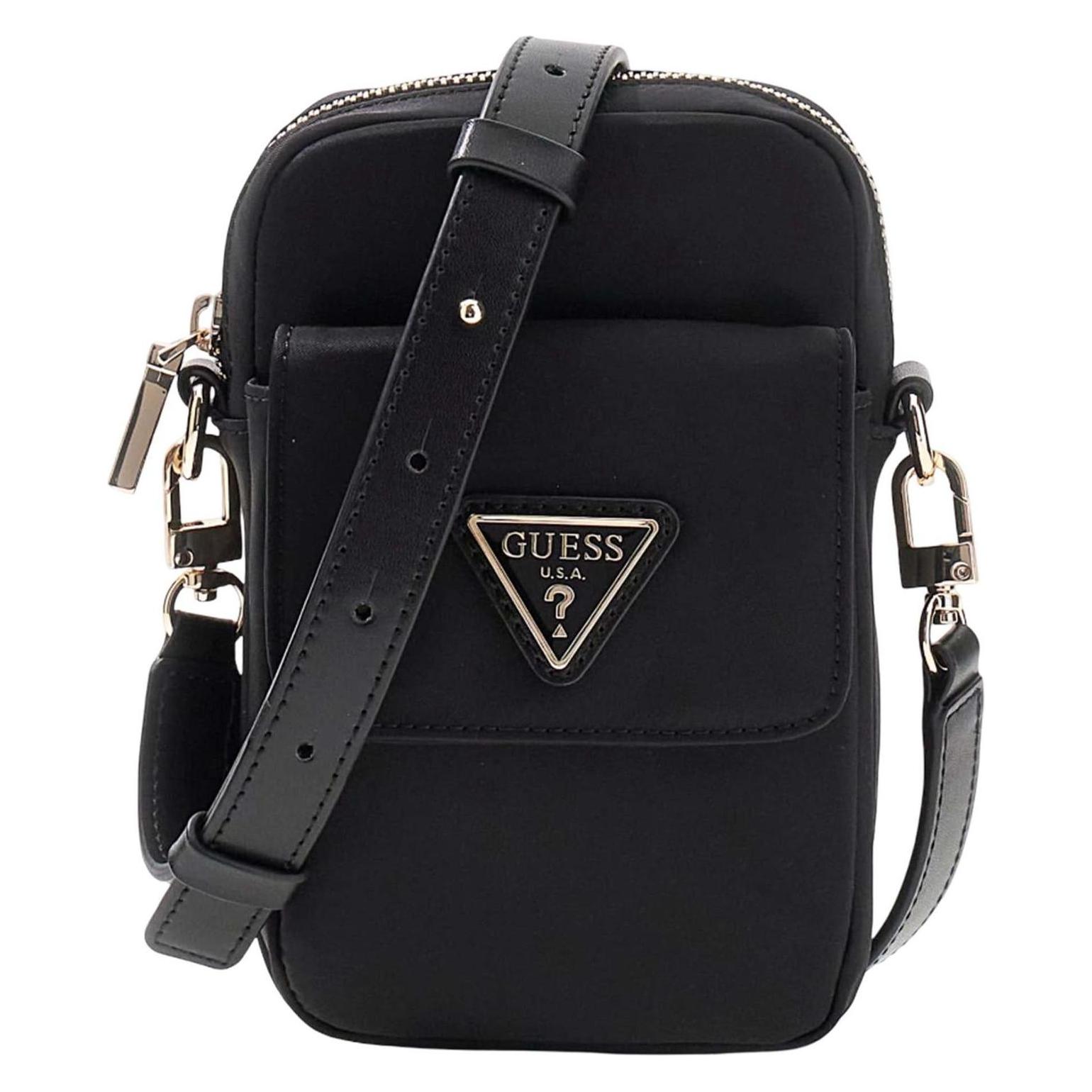 Guess, Damen, Handtasche, Follie Passport Crossbody, Schwarz