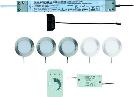 Immagine prodotto L&S Kit completo lampade incassate LED Chip 58 12 V (Bianco caldo, 1.09 cm, Interno)