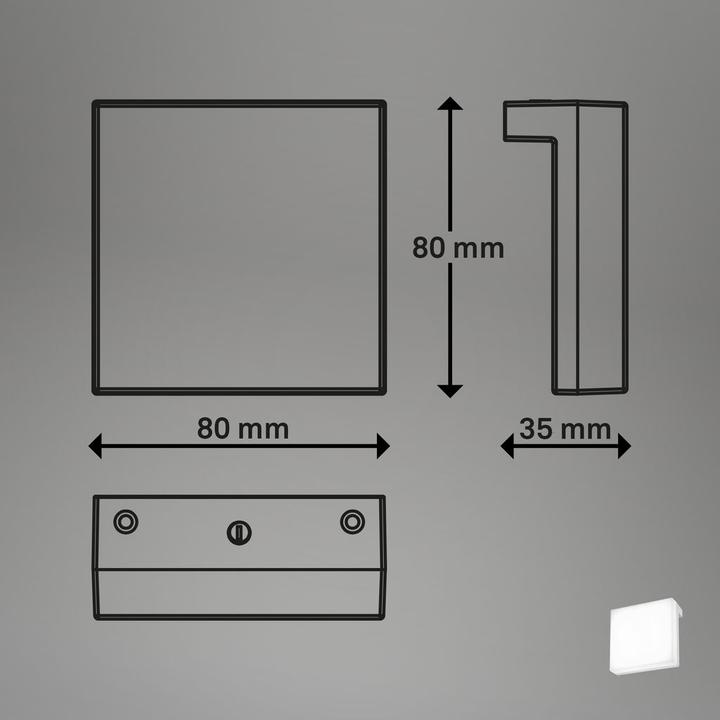 Actual product image Briloner LED mirror / surface-mounted light, set of 2, IP44, white, 2x LED / 3.5W (330 lm)