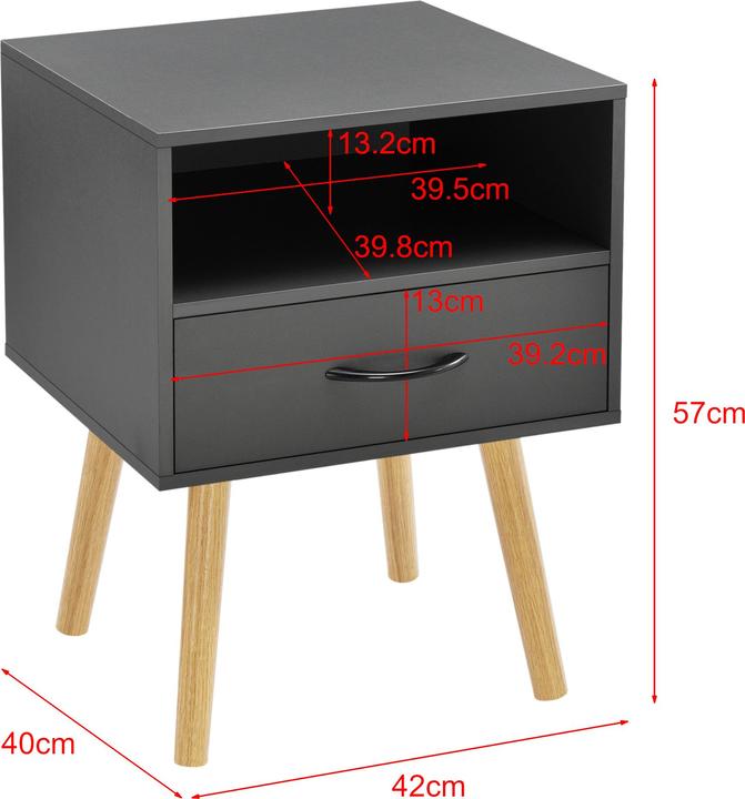 Image du produit En.Casa Table d'appoint Gävle Lot de 2 Gris foncé