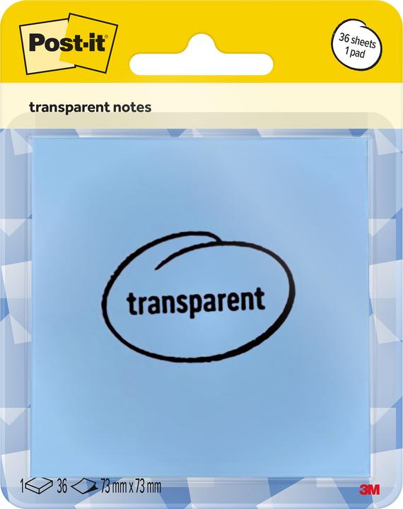 Produktbild Post-it Haftnotizen transparent (73 x 76 mm)