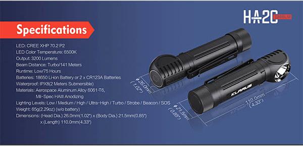 Image du produit Klarus HA2C Stirnlampe