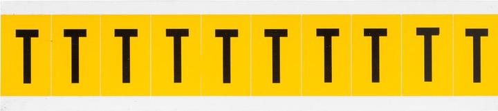Image du produit Brady 1530-T, B-946, Vinyle, lettre T, noir sur jaune, 22 x 38mm, hauteur des caractères 25mm(25 K. á 10 (2.22 cm)