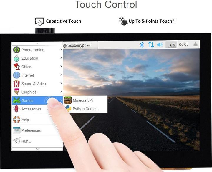 Produktbild WaveShare 4.3inch Capacitive Touch Display für Raspberry Pi DSI Interface 800×480