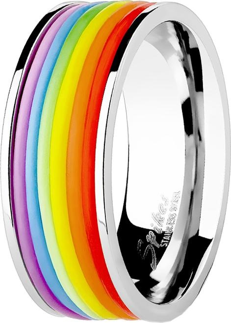 Produktbild Star Piercing Ring silber Regenbogen (Chirurgenstahl 316L)