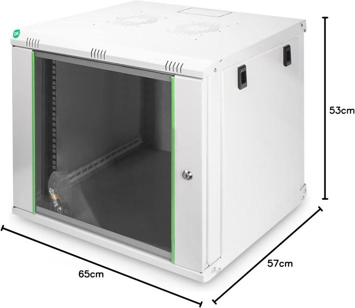 Produktbild Digitus 48,3cm 19Zoll Wandschrank 9HE SoHoline RAL7035 grau ohne Boden 505mmx600mmx450mm (9 HE, 19 Zoll Rack)
