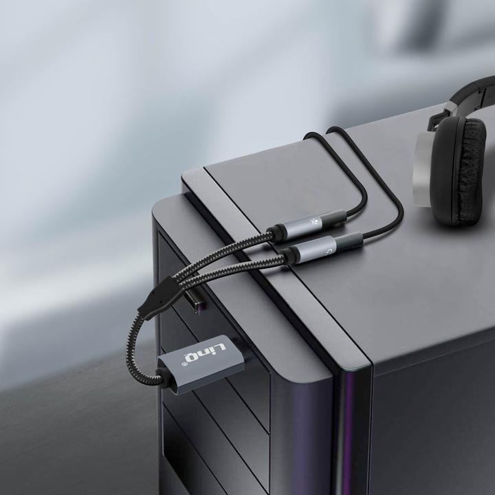 Produktbild LinQ USB / 2x 3.5mm Klinke Adapter U3532 (3.5mm Klinke, 3.5mm Klinke)