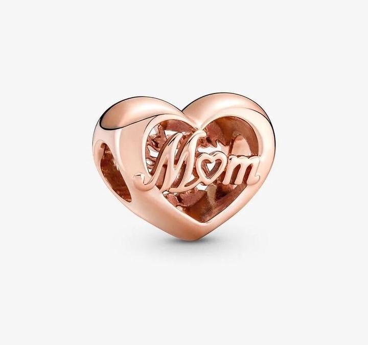 Image du produit Pandora Charm coeur Thank You Mum (Métal, plaqué or rose)