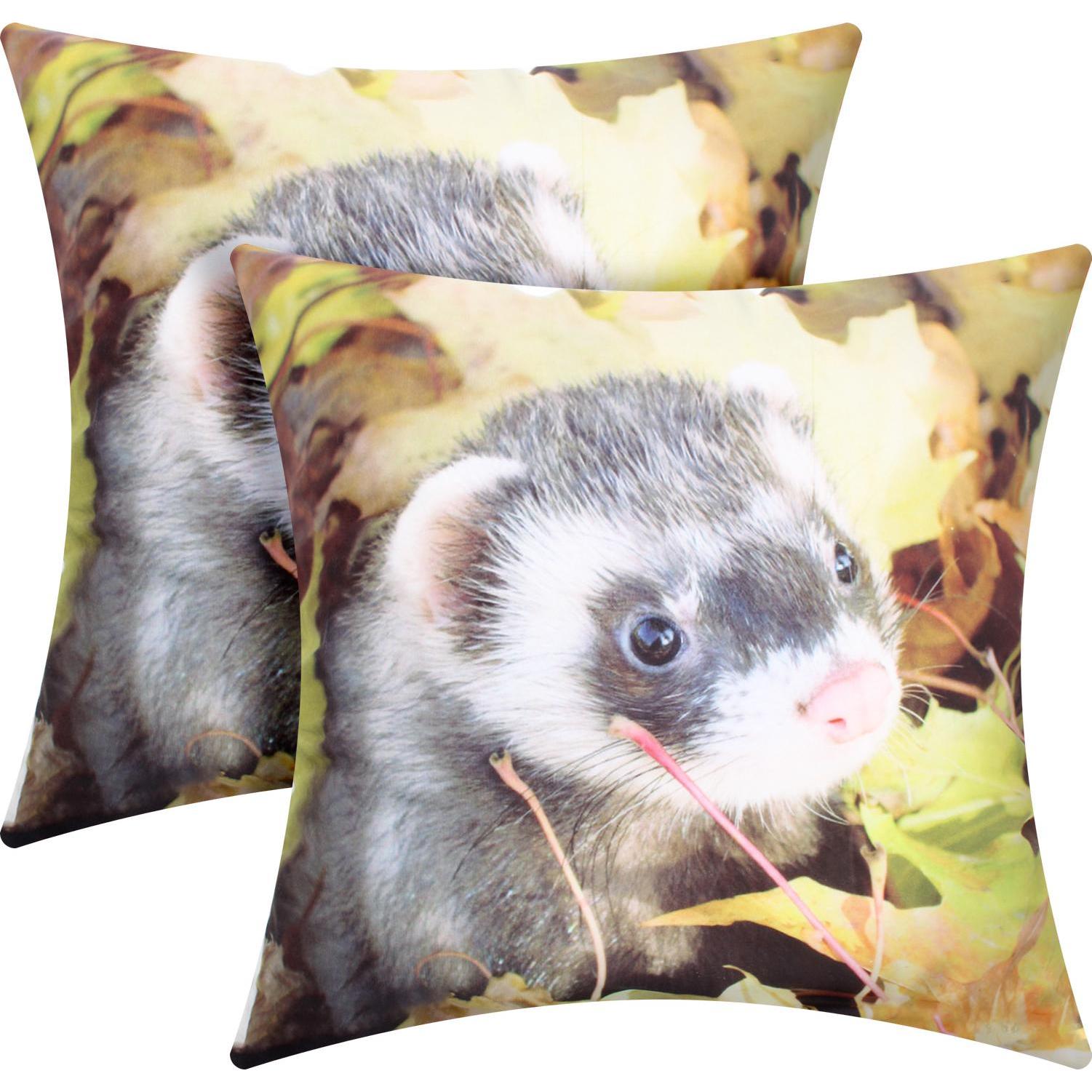 Thumbnail - Avizar, Dekokissen, 2 Stk. Kissenbezüge Frettchen (40 x 40 cm)