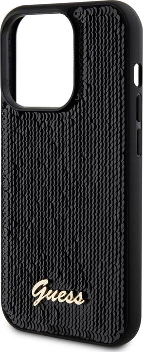 Actual product image Guess GUHCP14LPSFDGSK iPhone 14 Pro 6.1 czarny/black hardcase Sequin Script Metal (Apple iPhone 14 Pro)