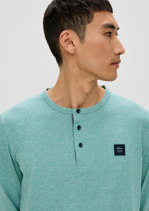 Produktbild s.Oliver T-Shirt Meliertes Longsleeve mit Henleyausschnitt (L)