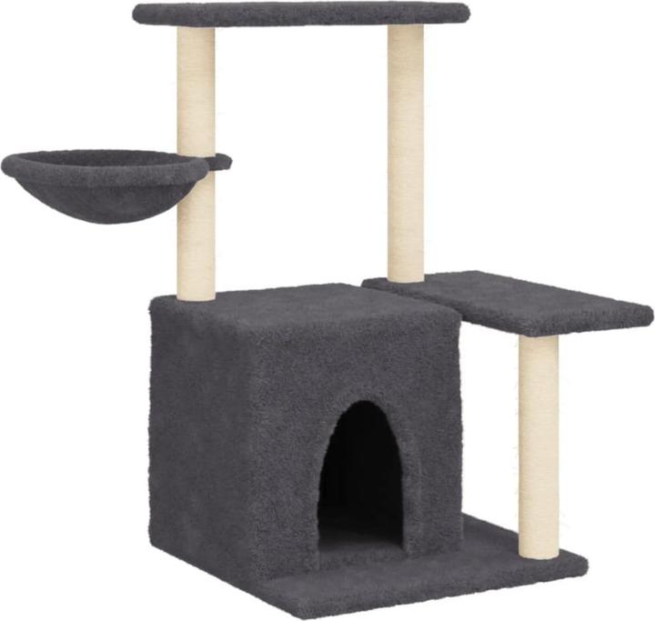 Immagine prodotto vidaXL Kratzbaum mit Sisal-Kratzsäulen Dunkelgrau 83 cm,Farbe (83 cm, Grigio scuro)